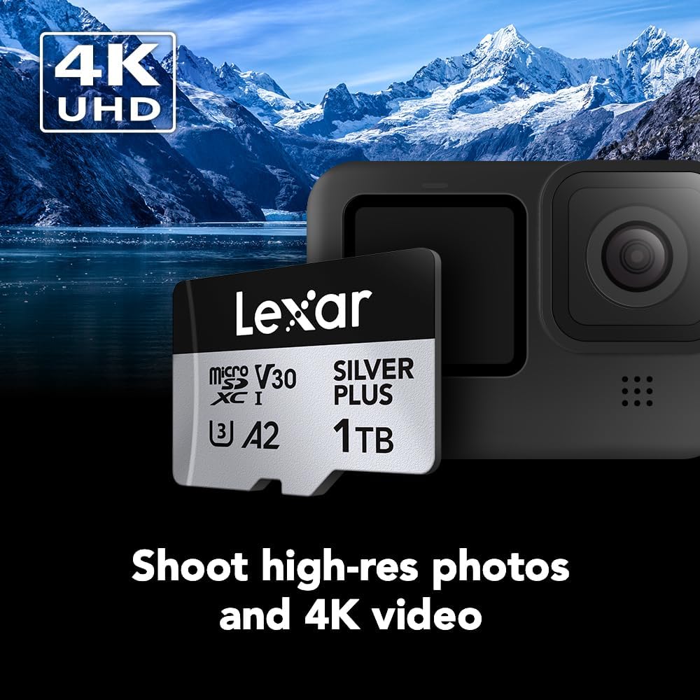 Lexar Professional Silver Plus 1TB microSDXC UHS-I V30 (205MB/s) - DJI Recommended Memory Card