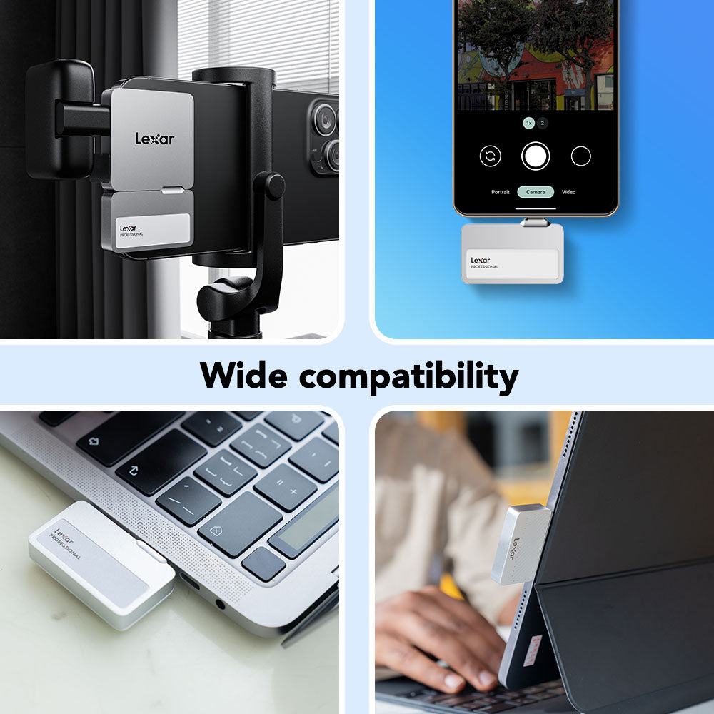 Lexar Professional Go 2TB Portable SSD for iPhone 15/16 - Supports Apple ProRes