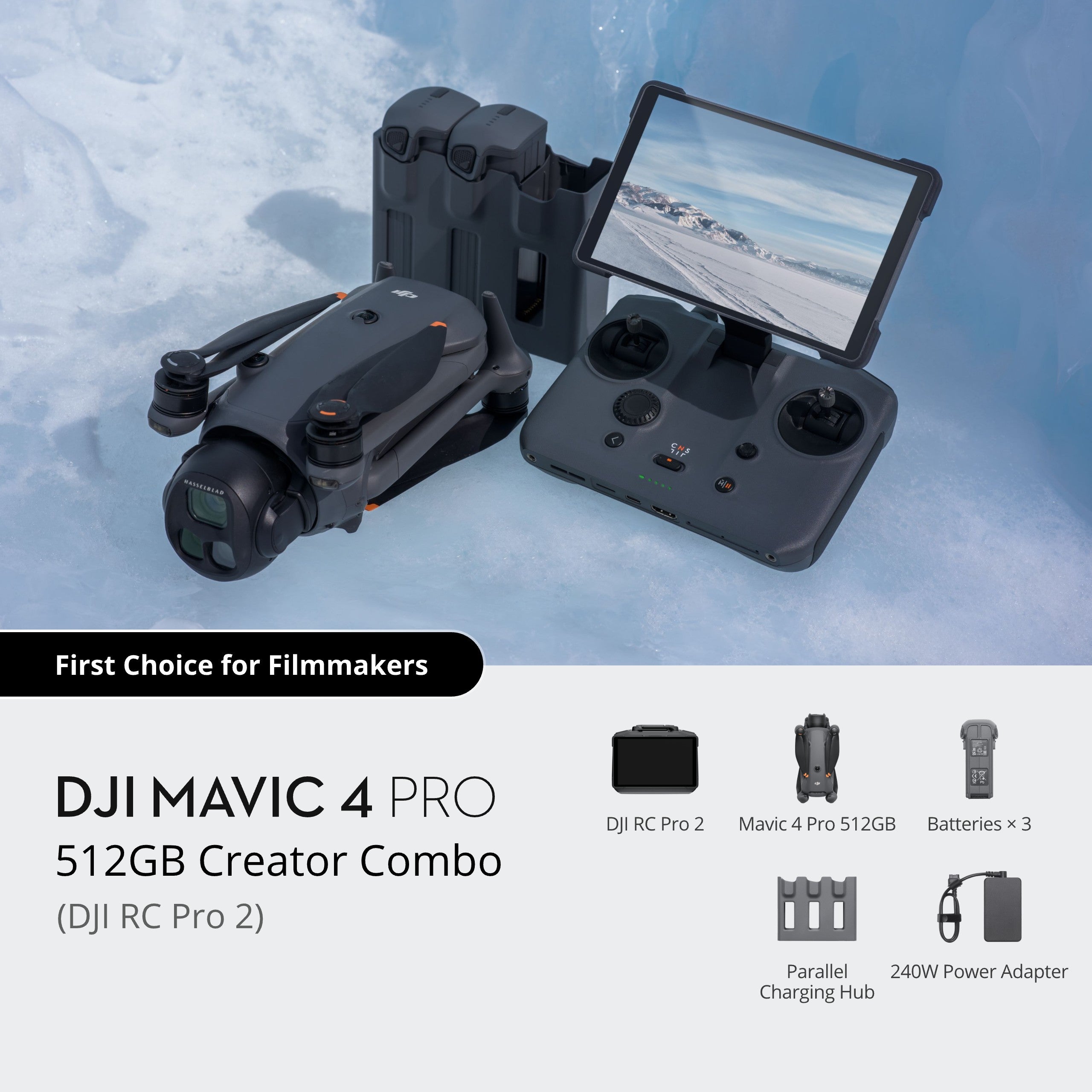 DJI Mavic 4 Pro Drone 512GB Creator Combo with RC Pro 2